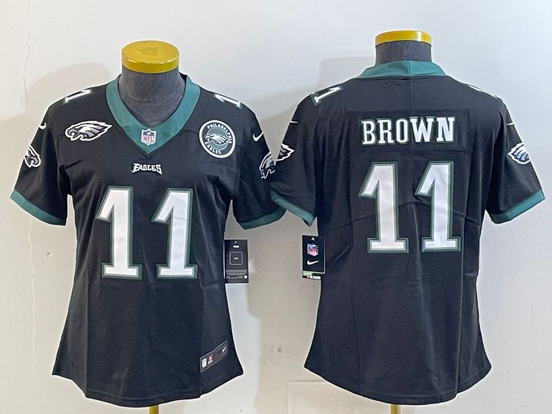 Youth Philadelphia Eagles #11 Brown Black 2025 Nike Vapor Limited NFL Jersey style 5